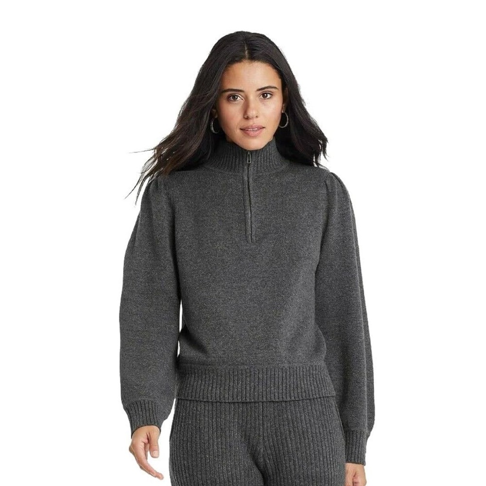 Universal Thread Women's Quarter Zip Mock Turtleneck Pullover Sweater